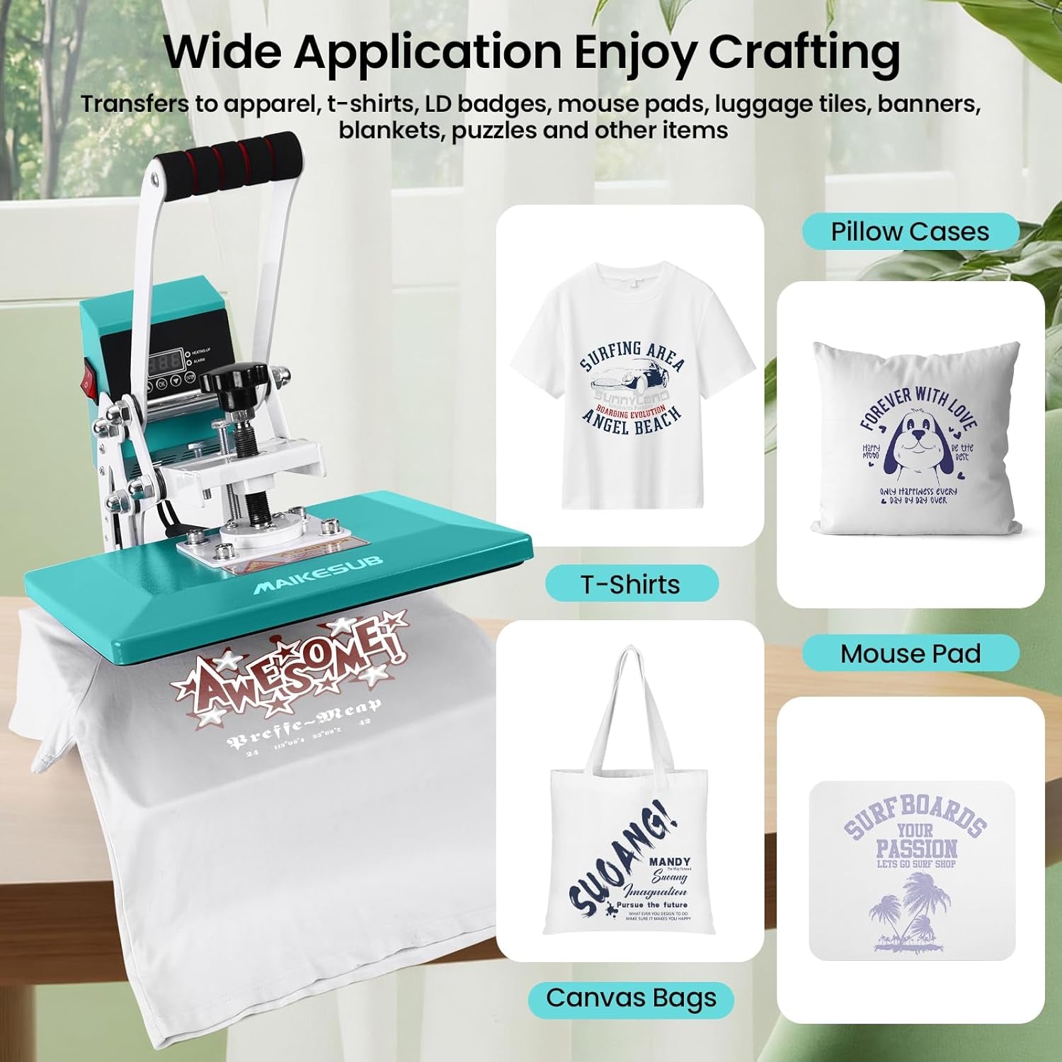12X10 Inch Heat Press Machine for T Shirts Digital Industrial Sublimation Printer for Heat Transfer Vinyl Intelligent Green Press Machine for HTV Heat Transfer Projects