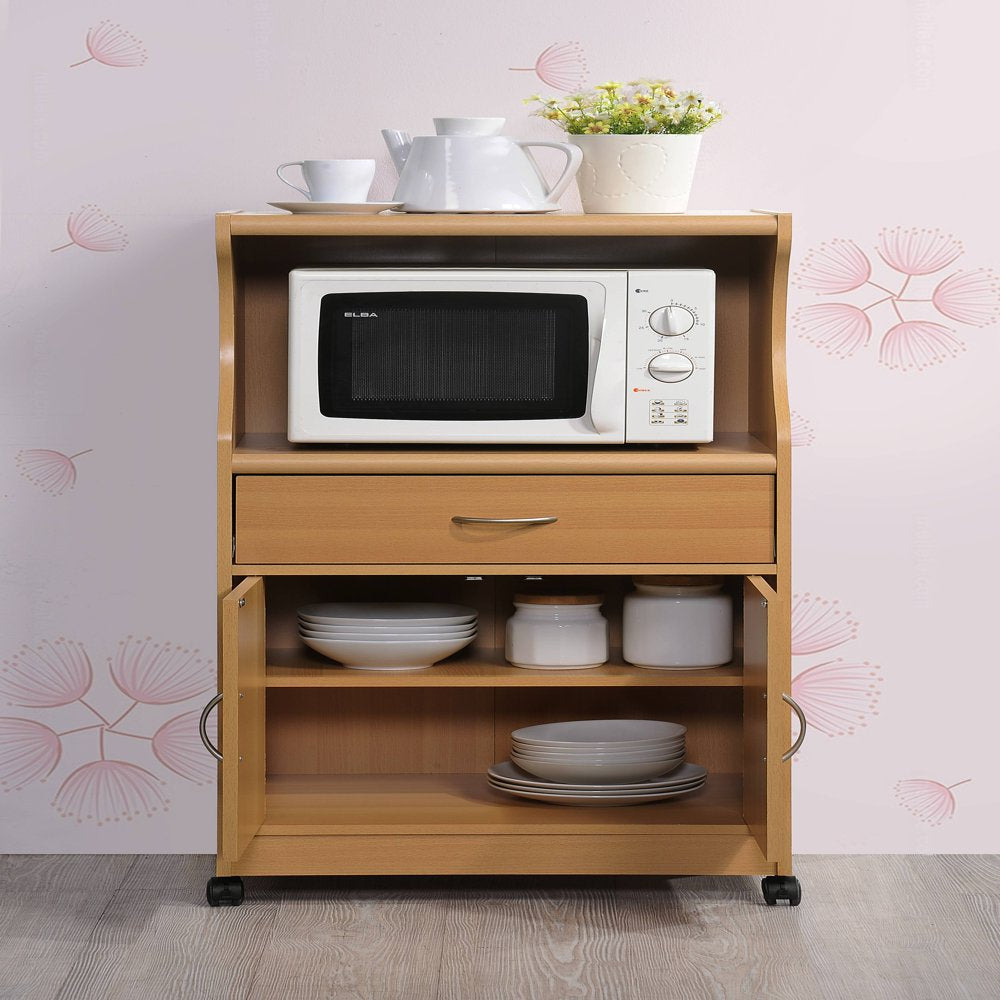 Microwave Kitchen Cart, Beech