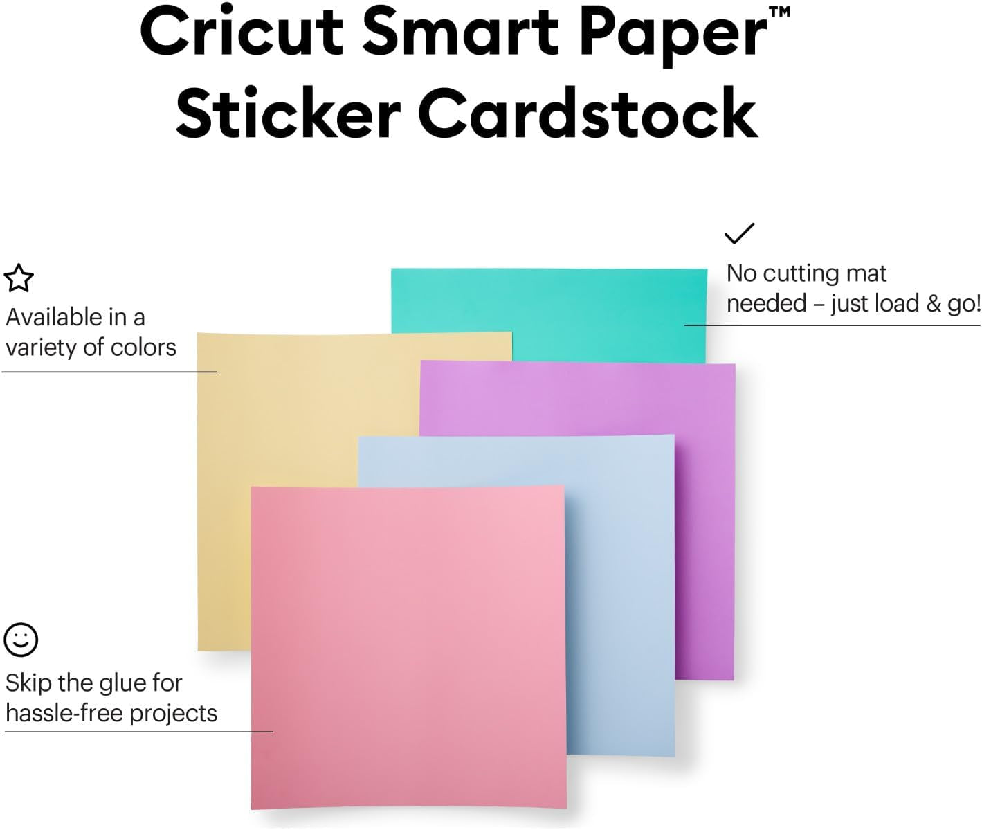 Cricut Smart Paper Sticker Cardstock - 10 Sheets - 13In X 13In - Adhesive Paper for Stickers - Compatible with Cricut Explore 3/Maker 3 - Pastels