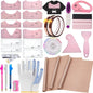 Sublimation Shirts Tool Kits 66 Pcs Shirt Measure Ruler Set Reusable round Neck and V-Neck Alignment T-Shirt Guide Ruler Teflon Sheet for Heat Press 12 X 16In Heat Resistant Tape