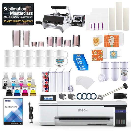 Surecolor F570 24" Pro Sublimation Printer 8-In-1 Mug Press Bundle