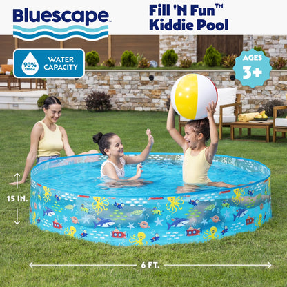 round Multi-Color Above-Ground Kiddie Pool 6' X 15"