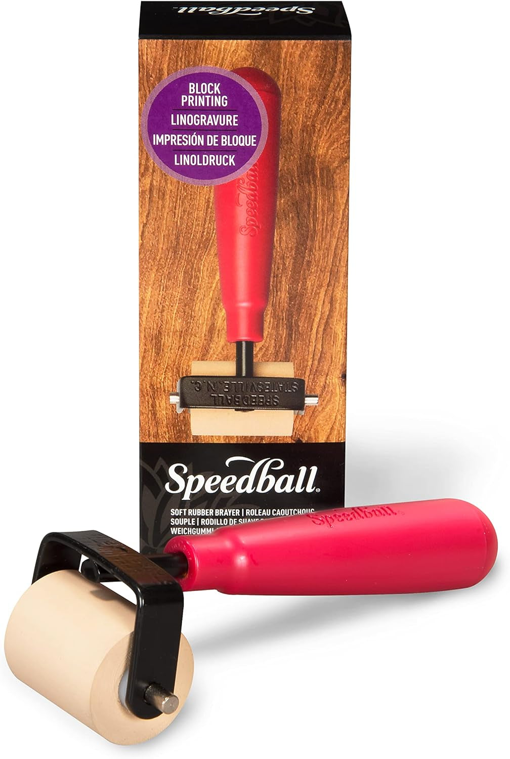 Speedball Soft Rubber Brayer, 1.5-Inch - Roller for Printmaking, Gel & Block Printing and Crafting - Made in USA