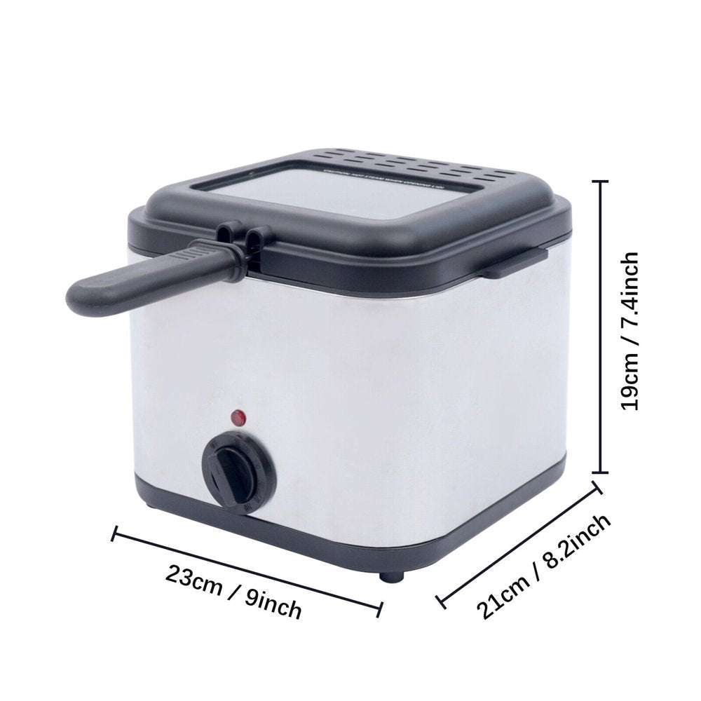 1KW Stainless-Steel 2.5L Basket Electric Deep Fryer Adjustable Temperature 110V