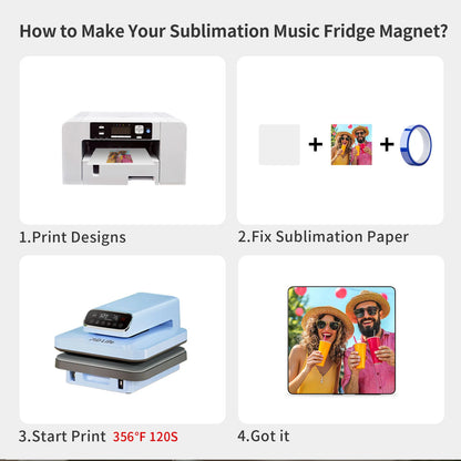 Sublimation Music Fridge Magnets Blanks 3.93" Bulk (White or Black) 2 Pack