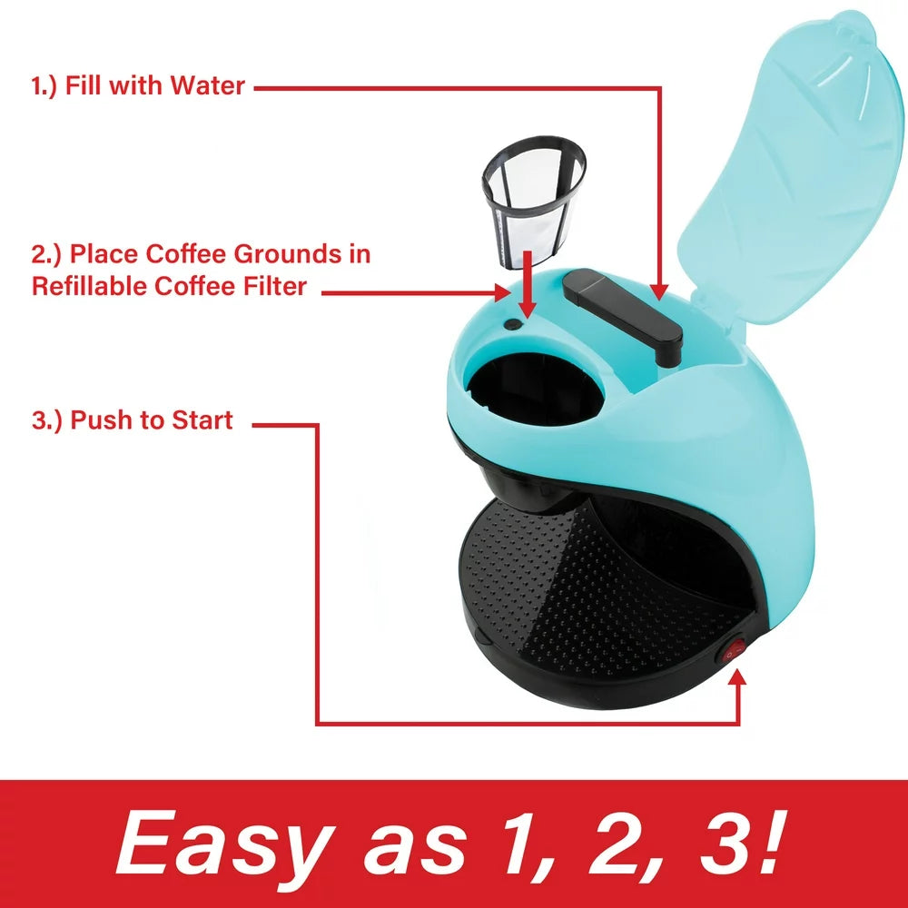 Single-Serve Coffee Maker with Mug (Blue)