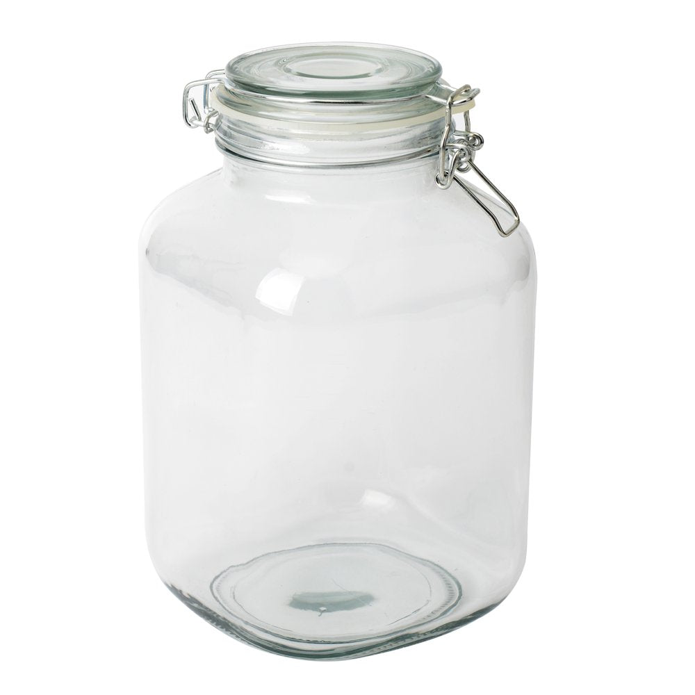 Kitchen Storage 106OZ Clear Glass Lock Lid Jar