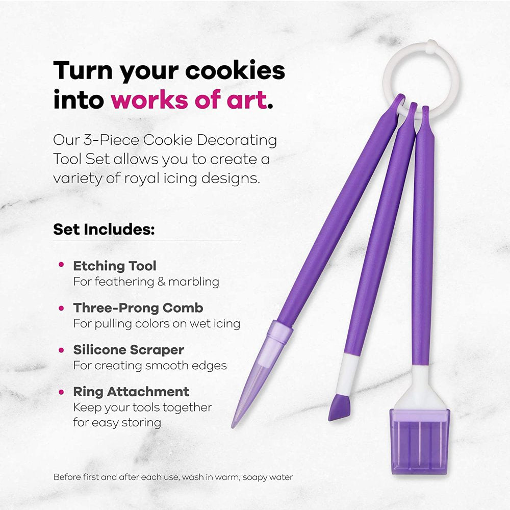 Cookie Decorating Tool Set, 3-Piece Cookie Decorating Supplies