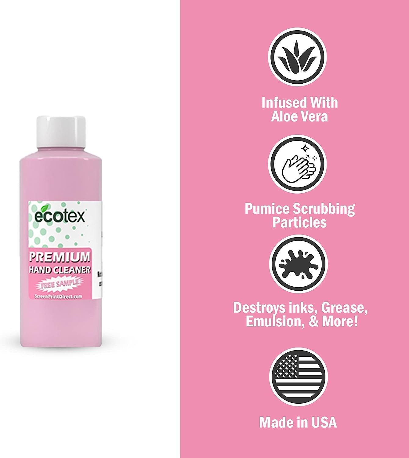 Ecotex® Screen Printing Cleaning Kit - Emulsion Remover - Press Wash Plastisol Ink Cleaner, Hyper Haze Remover and Degreaser, Premium Hand Cleaner and Scrub Pad - Screen Printing Supplies