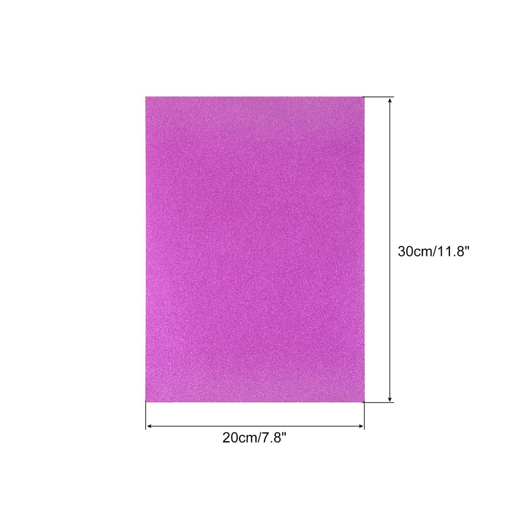 10 Sheets Glitter Cardstock Paper for DIY, 7.8 Inch X 11.8 Inch, Fuchsia, 80Gsm