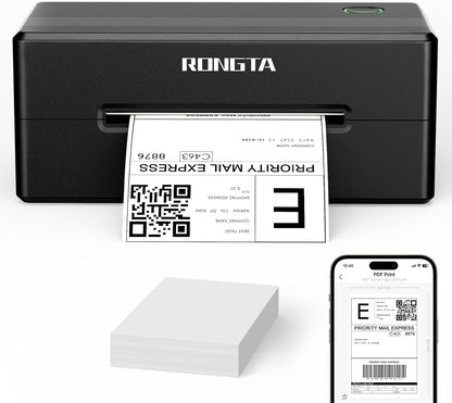 Rongta 4X6 Bluetooth Thermal Shipping Label Printer, Wireless Shipping Label Maker for Amazon FBA, Ebay, Shopify, Fedex | Compatible with Windows/Mac/Android/Ios (Black)