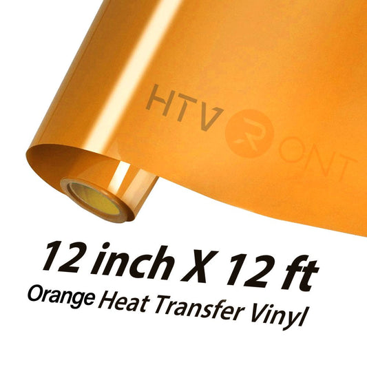 Orange HTV Heat Transfer Vinyl Roll- 12" X 12FT Orange HTV Vinyl for Shirts - Easy to Cut & Weed Iron on Vinyl for Clothes(Orange)