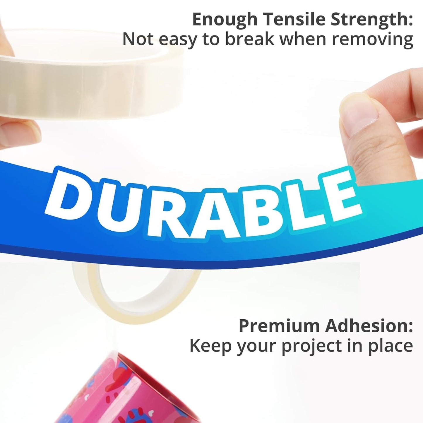 HTVRONT Heat Resistant Tape - Sublimation Tape 2 Rolls 20Mm X 33M Heat Transfer Tape, No Residue Heat Tape for Sublimation Blanks Tumblers Mugs Fabrics, Adhesive Heat Transfer Heat Press Tape (Clear)
