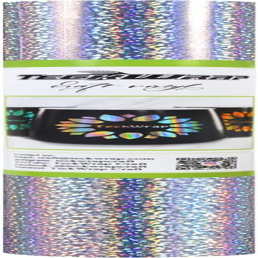 Sparkle Holographic Silver Vinyl Glitter Permanent Chrome Adhesive Vinyl 1Ft X 5Ft