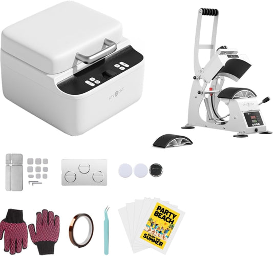 H17 Phone Cases Heat Press Vacuum Heat Press Machine for Phone Cases (Compatible with Iphone)+ Hat Press Machine - Hat Press Heat Machine for Caps Curved Teflon