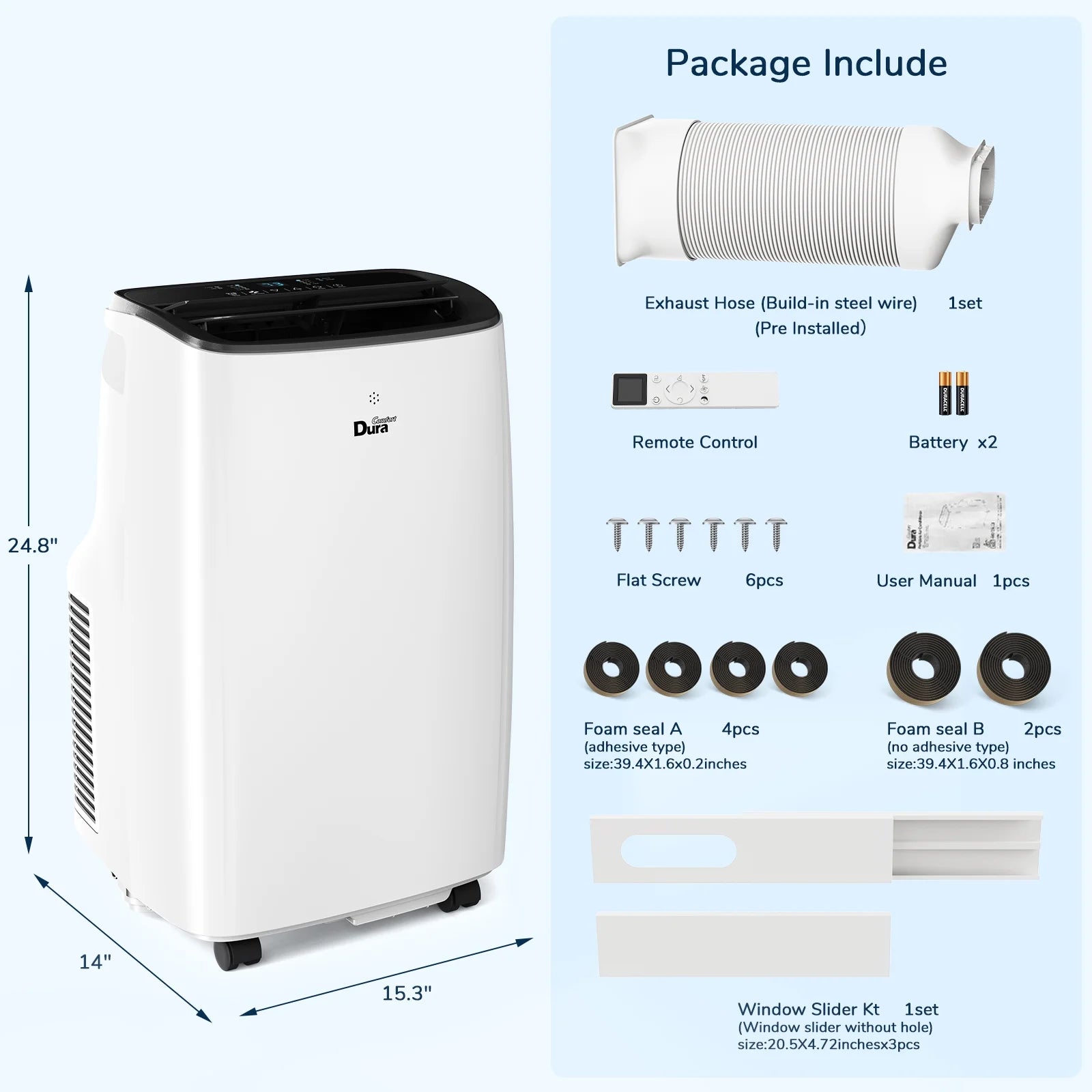 12000 BTU Portable Air Conditioner with Dehumidifier, Fan for Bedroom up to 300 Sq.Ft