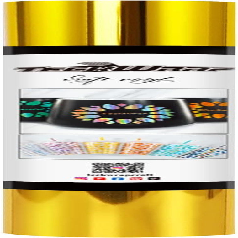 Chrome Gold Adhesive Vinyl Roll 1Ft X 5Ft – Permanent Gold Vinyl for Crafts, Signs, Stickers, and Home Décor DIY Projects & Decals