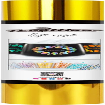 Chrome Gold Adhesive Vinyl Roll 1Ft X 5Ft – Permanent Gold Vinyl for Crafts, Signs, Stickers, and Home Décor DIY Projects & Decals