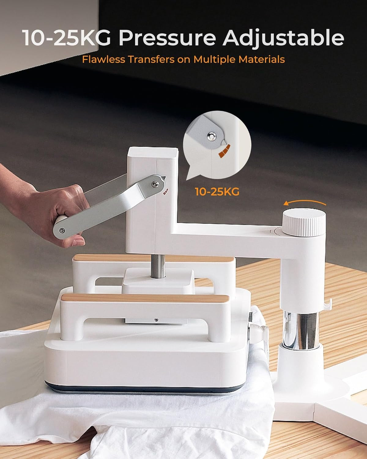Heat Press Machine 3-In-1 Kit, Smart Press & Mini Iron Press with Platform & Control Pod, 10-25KG High Pressure, Detachable Portable Heat Press Machine for T-Shirts Vinyl Sublimation Crafts