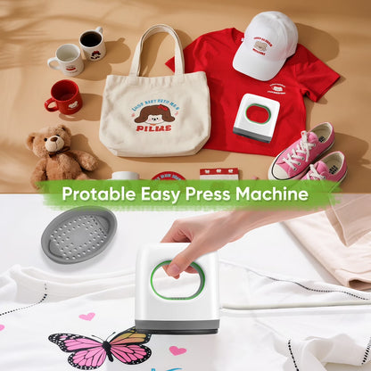 Heat Press Machine, Mini Heat Press Fast up to Max 410℉ in 3Mins & 4 Heating Setting with LED Display, Mini Iron for Crafting with Precision Tip, Easy for Small Objects like Shoes, Hats