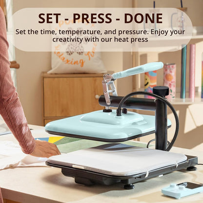 Swing Heat Press 15X15, Auto Tumbler Heat Press, Blue