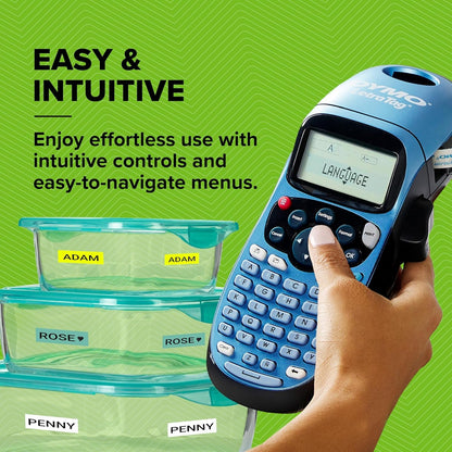DYMO Label Maker Machine with Tape - 100H Letratag Handheld, Comes with 3 LT Label Tapes. Great for Home & Office Organization