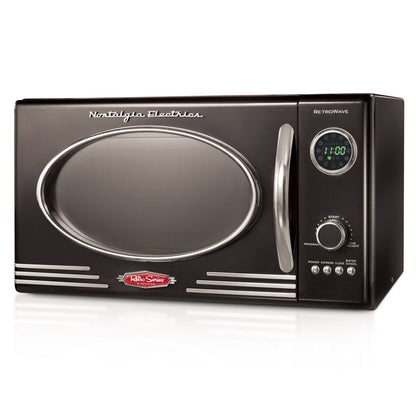 0.9 Cu. Ft. 800-Watt Retro Microwave Oven, Black