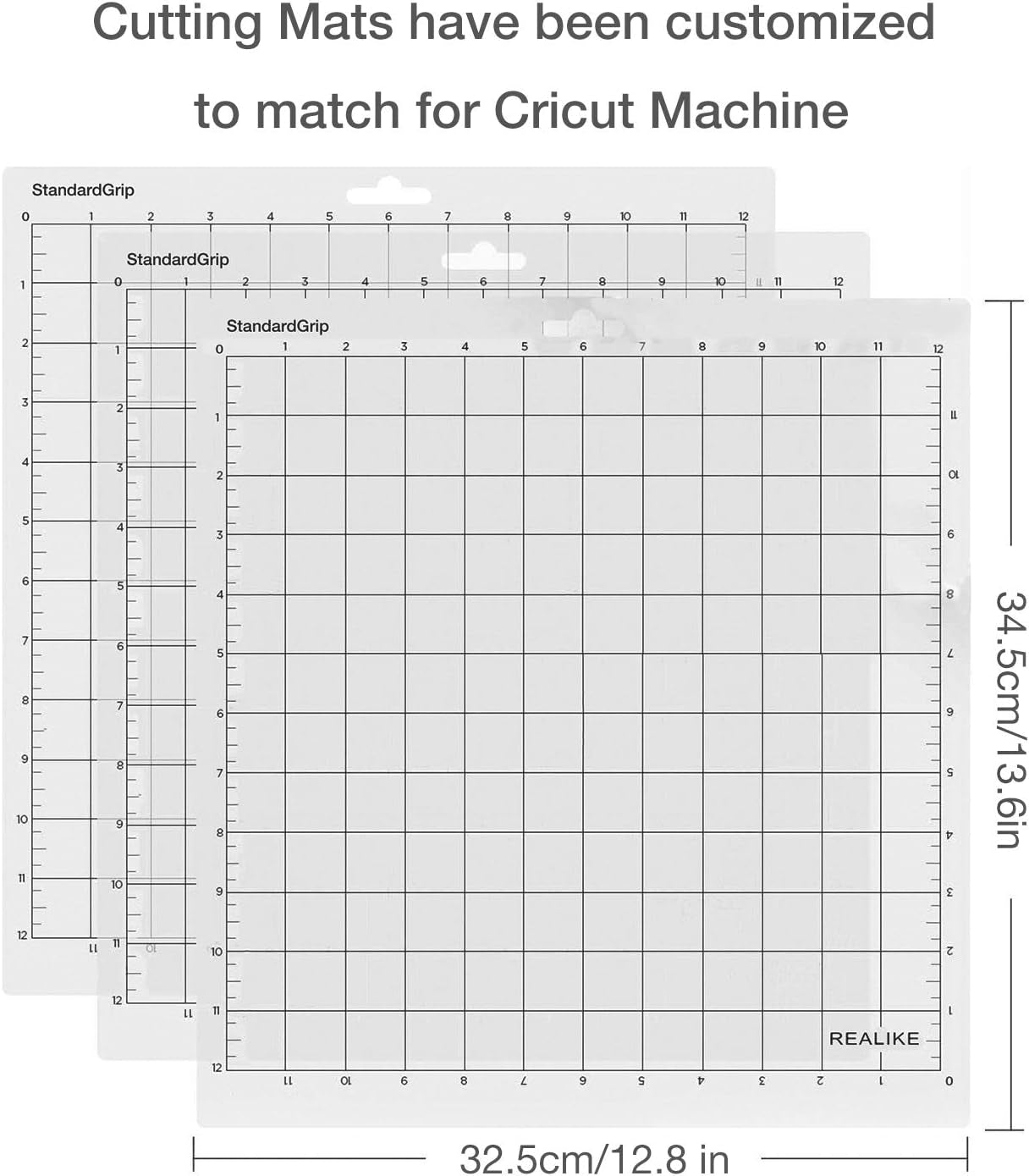 12X12 Standardgrip Cutting Mats for Silhouette Cameo 5/4/3/2/1(3 Pack),Gridded Adhesive Non-Slip Non-Slip Cutting Mat, Replacement Accessories Set Mats Vinyl Craft Sewing