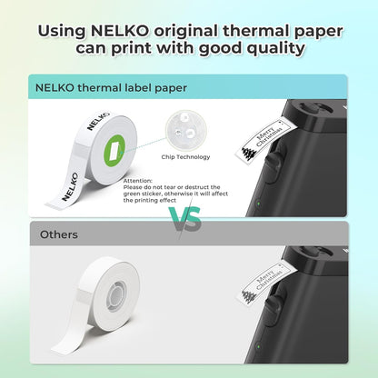 Nelko Label Maker Machine with Tape, P21 Bluetooth Label Printer, Wireless Mini Label Makers with Multiple Templates for School Office Home, Black