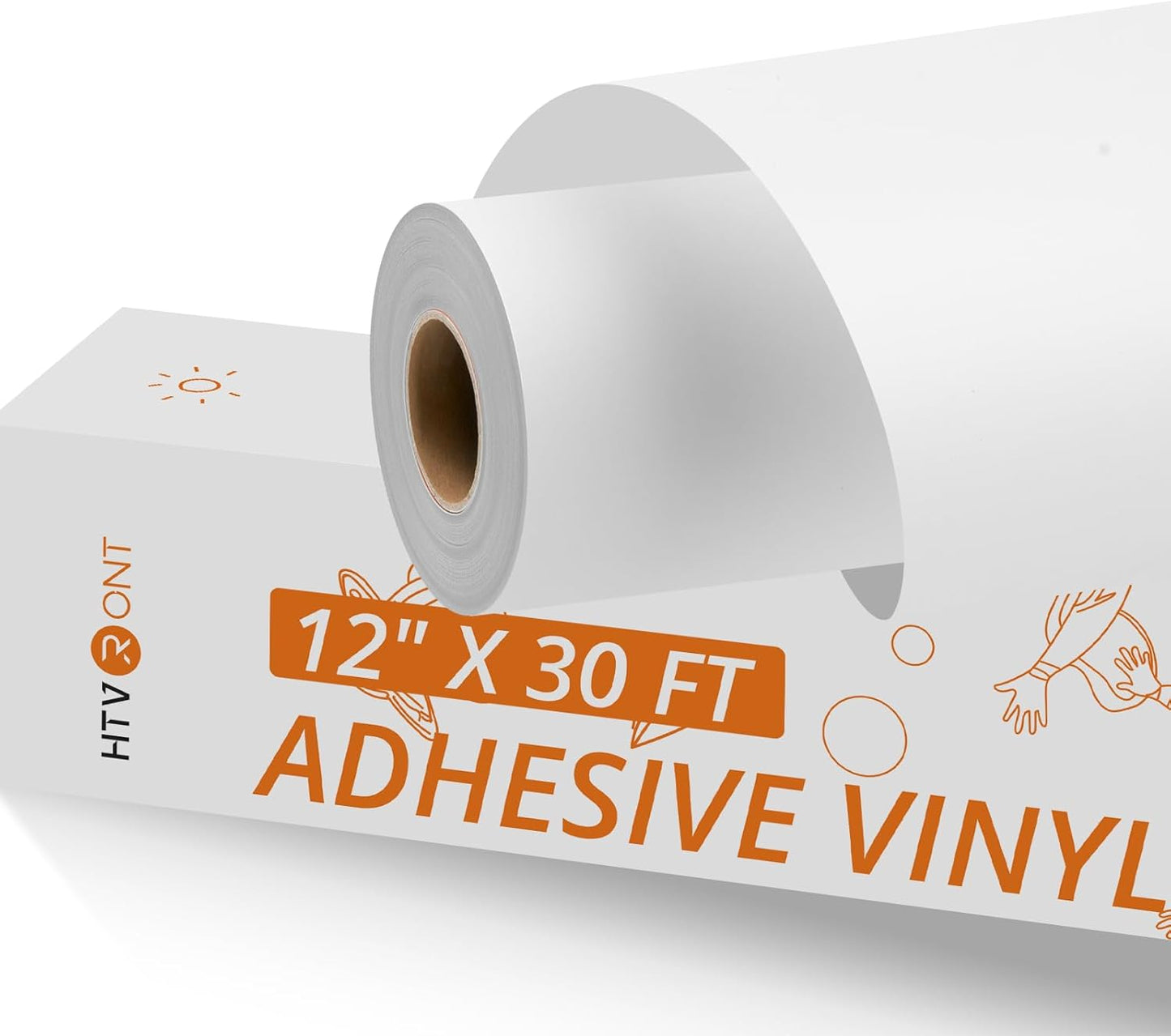 White Permanent Vinyl, 12" X 30 FT - Permanent Vinyl for Cricut Machine, Self Adhesive Vinyl Roll Stickers for Decorations, Gifts, Mugs, Craft and Sign Cutters (Matte White)