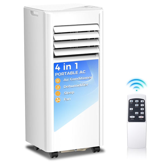 8000 BTU Portable Air Conditioner, Dehumidifier, Fan, Sleep Mode, 4 in 1 AC with 24-Hour Timer