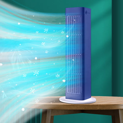 Portable Air Conditioner Fan for Bedroom, Bladeless Air Cooler, Rechargeable, Quiet, Wall-Mountable AC Fan for Small Rooms, Office, Dorm Use (Blue)