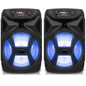 (Qty 2)  500W Portable 8" Bluetooth Speaker with Woofer & Tweeter (Black)