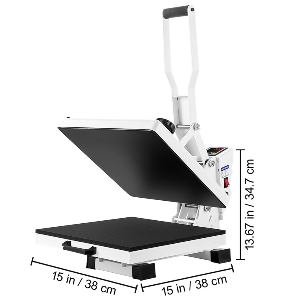 Heat Press Machine, 15"X15" Swing Away T Shirt Pressing Machine Multifunction, High Pressure Heat Press Machine, Power Digital Industrial Sublimation Printer for Heat Transfer Viny