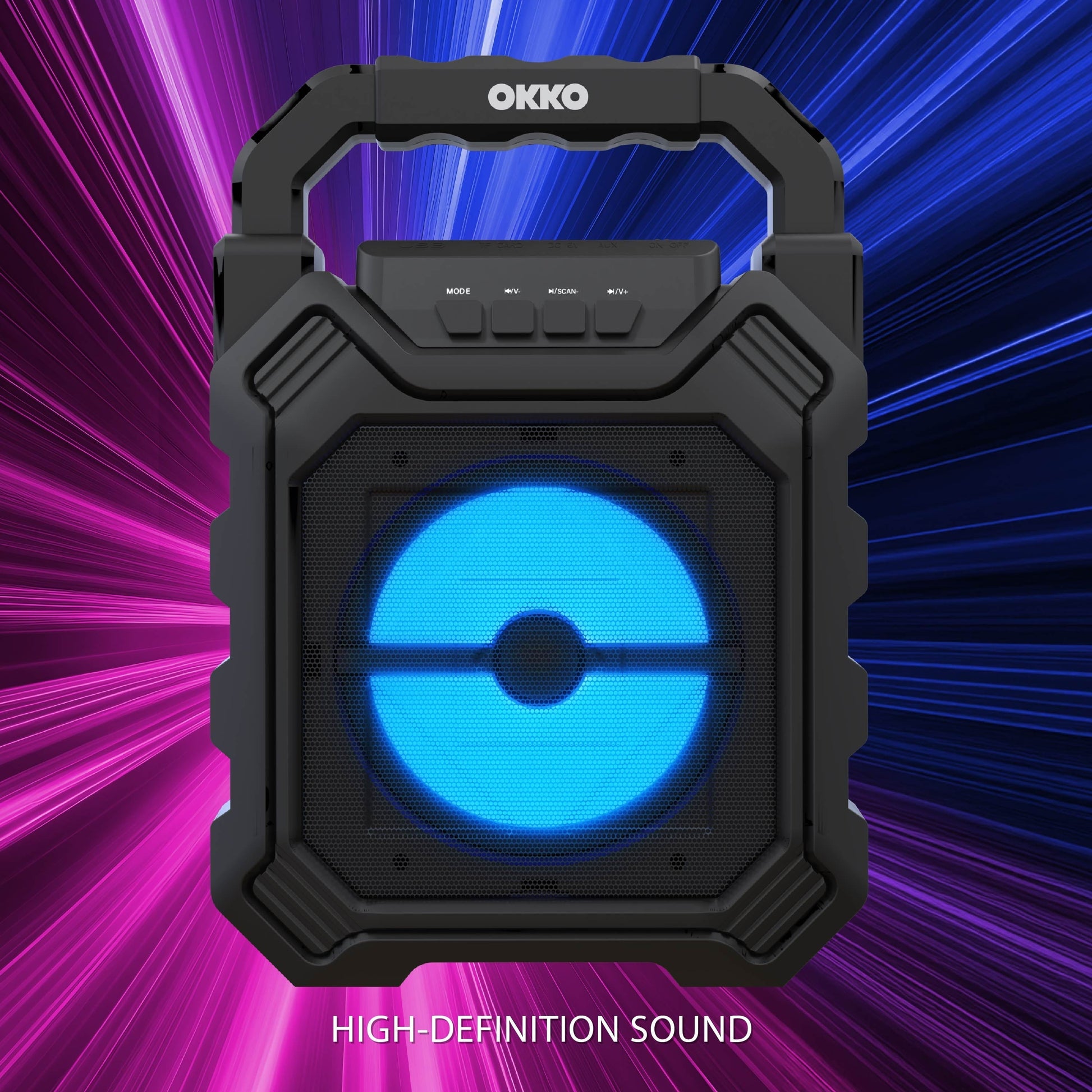 Soundboost Portable Bluetooth Speaker, Color-Changing Wireless Speaker with 5W Sound Output and LED Display, Black