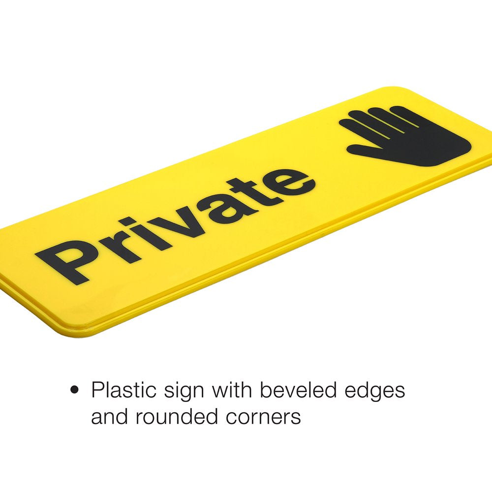 Private Sign 9"X3" Easy to Mount (3 Pack Yellow) - EGP-HD-0261-A