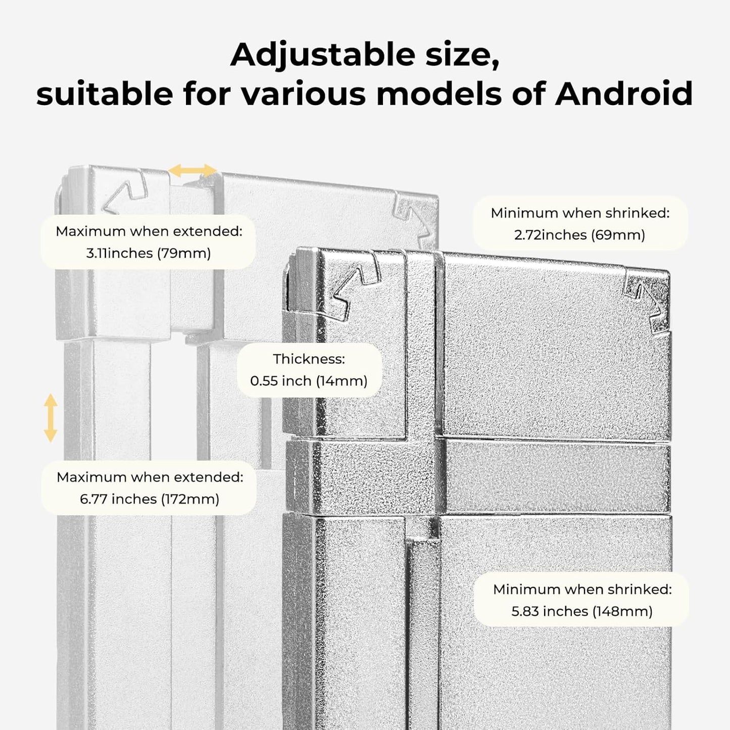 ﻿ Adjustable Phone Case Fixture- Universal Aluminum Fixture Mold Compatible with Multiple Android - Durable for Heat Pressing, Preventing Deformation and Uneven Heating