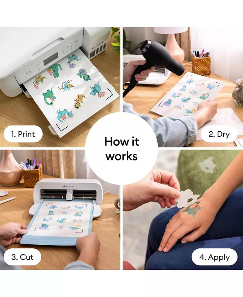8.5 in X 11 in Printable Temporary Tattoo Sheets 8 Count