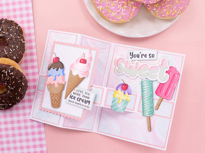 Life Is Sweet - You'Re so Sweet Sentiment Stamp & Metal Die Set