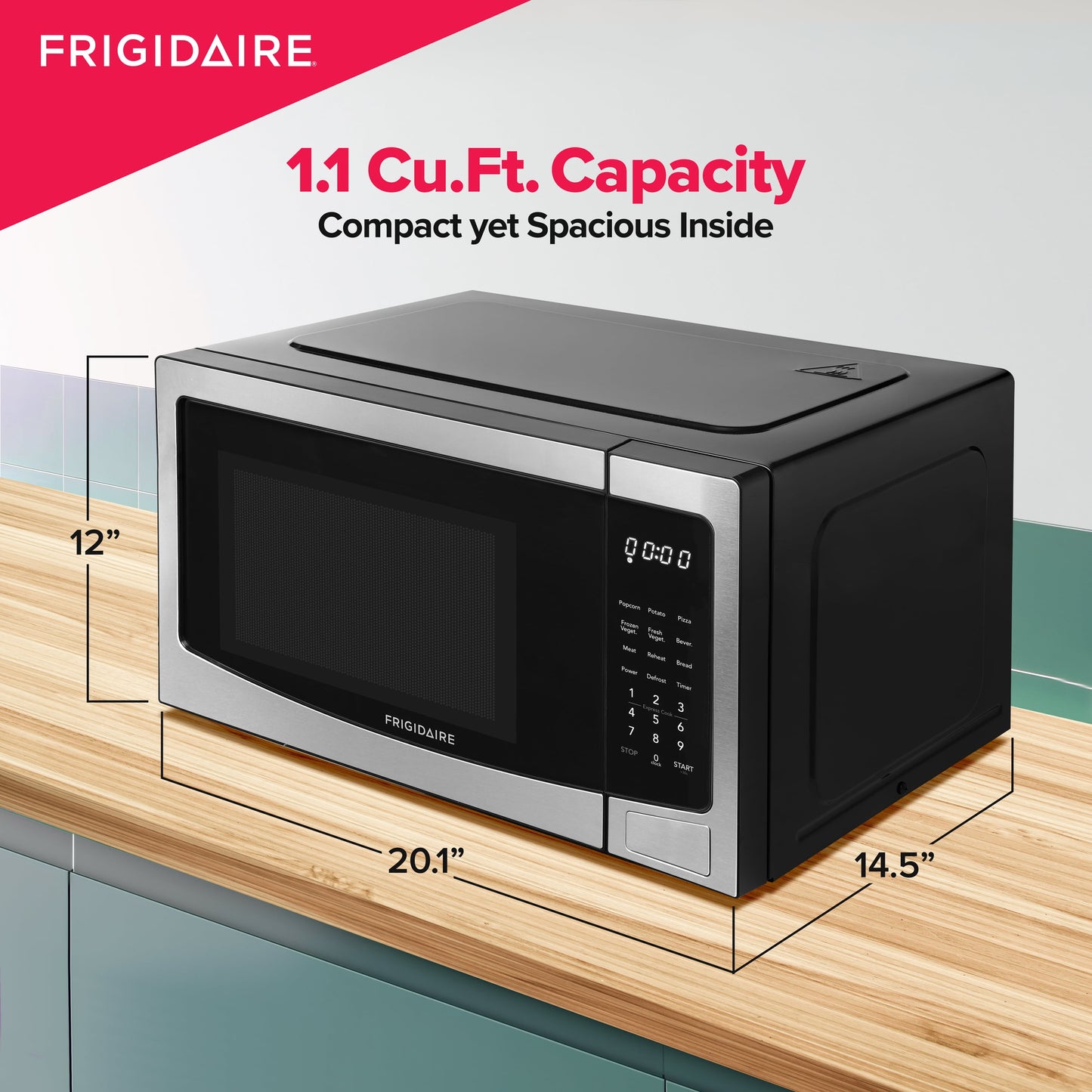 1.1 Cu. Ft Countertop Microwave Oven in Stainless Steel