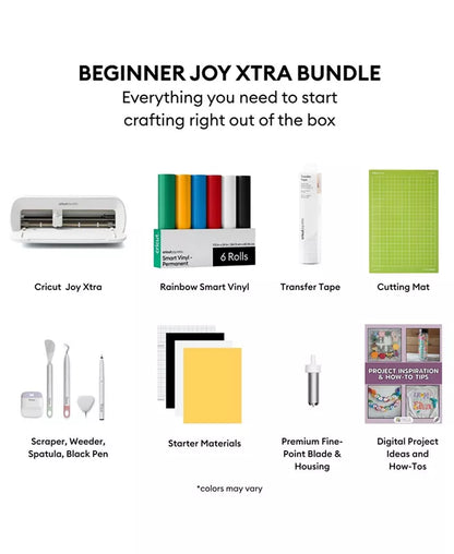 Joy Xtra Die-Cutting Machine with Smart Vinyl Sampler Packs, Transfer Tape and Tool Set Bundle