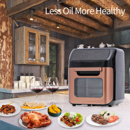 12.7 Quart 10 in 1 Xlarge Capacity Air Fryer Oven, 10 Accessories, 10 Easy Presets W/ Digital Touch Screen Controls 8 Recipes, ETL Approved 180°F-400°F, 120V, 1700W