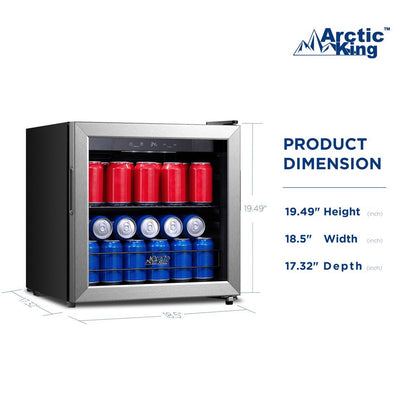 48-Can Beverage Fridge & Cooler with Electrical Control, Stainless Steel Look, ARV48B1AST