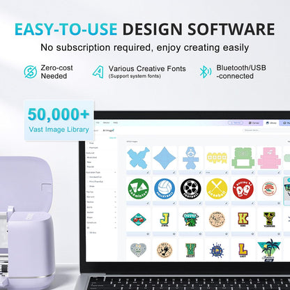 Loklik Cutting Machine & Matte Permanent Vinyl - 14 Pack 12" X 12" Bundle