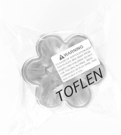 TOFLEN 8 Oz Dessert Cups with Spoons, 50 Pack Clear Plastic Small Party Serving Bowls for Sundae, Parfait, Fruit, Strawberry Shortcake, Disposable Snack Bowls (Flower Shape)
