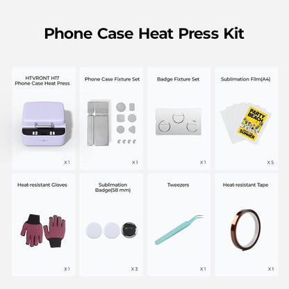 Phone Case Heat Press Bundle - Compatible with Iphone & Android Phone Case Sublimation Machine +  Auto Heat Press 2