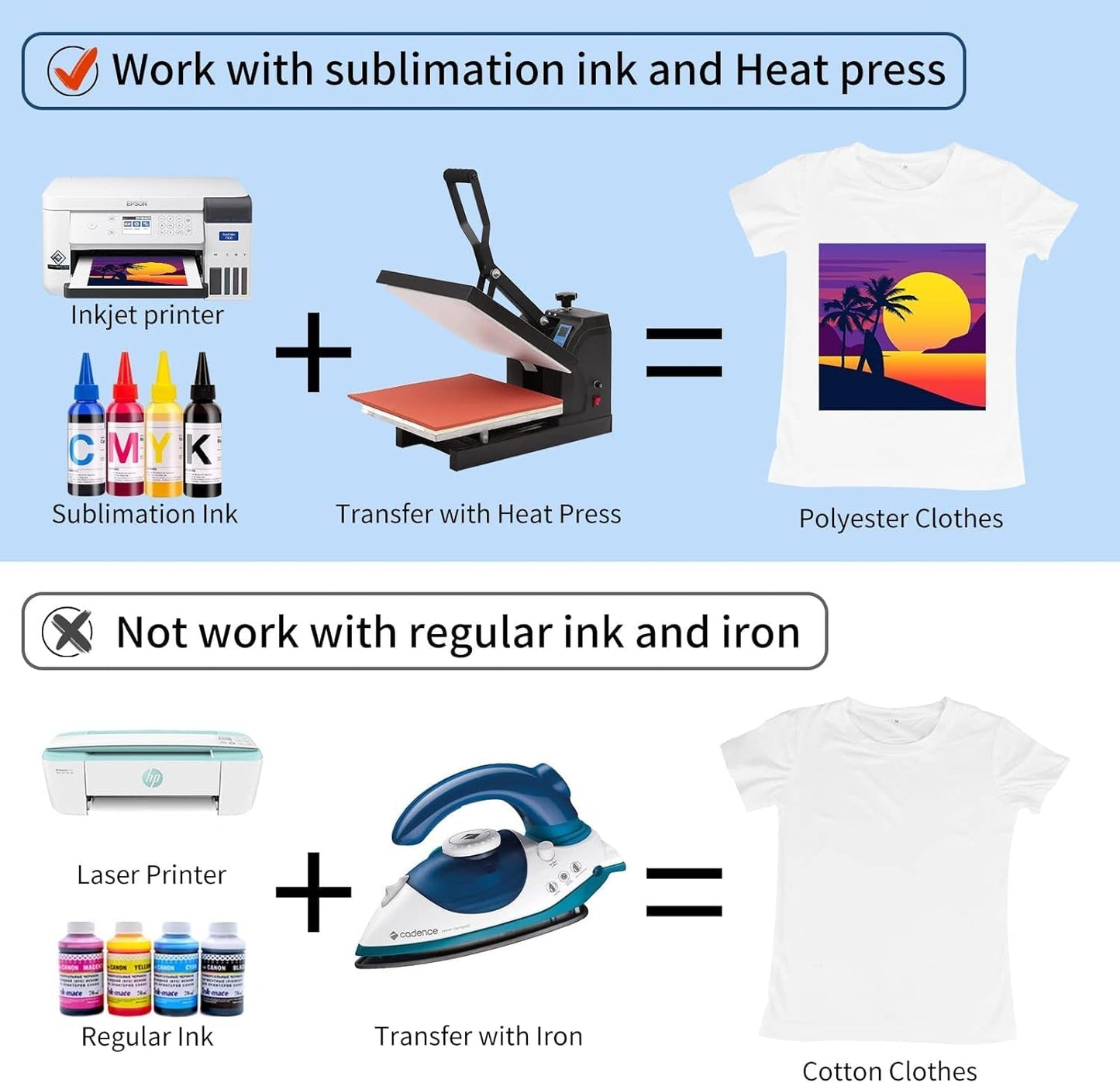 Sublimation HTV for Dark Fabric/Light Fabric with 120Sheets Sublimation Paper and Sublimation Earring Blanks