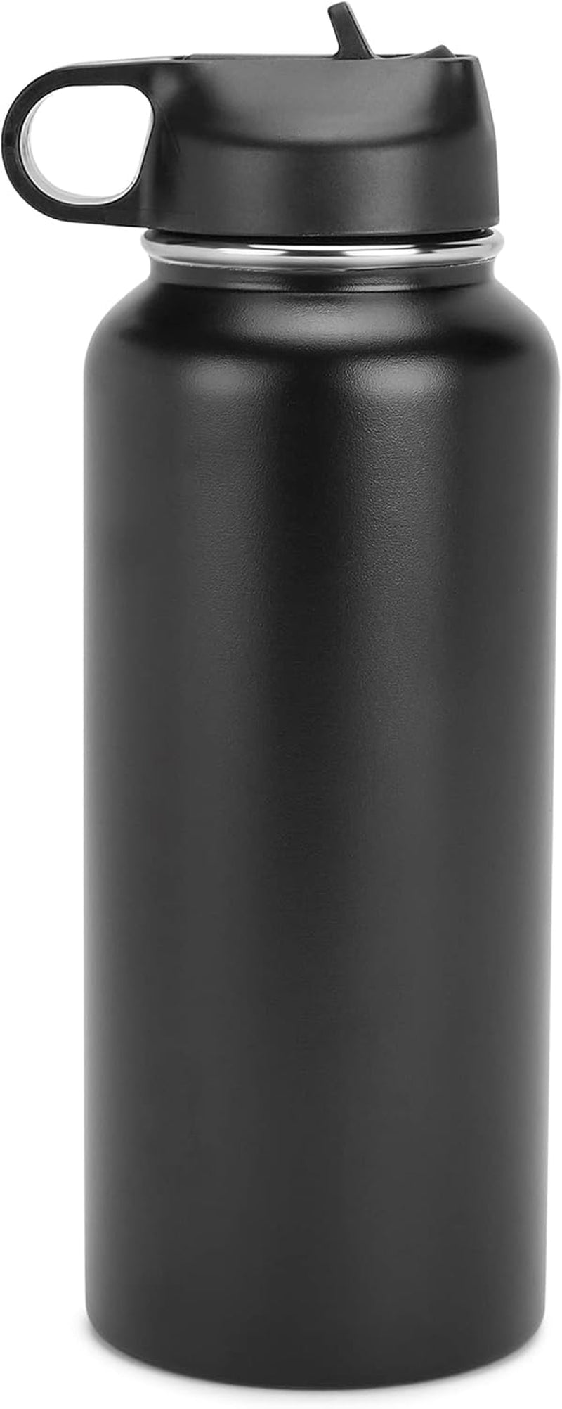 Makerflo 32 Oz Black Hydro Powder Coated Tumbler - 1 Pack Sipper Water Bottle | Craft-Ready for DIY Gifts & Personalization (Laser Engravable, UV DTF, Epoxy, Vinyl) - Not for Sublimation and DTF