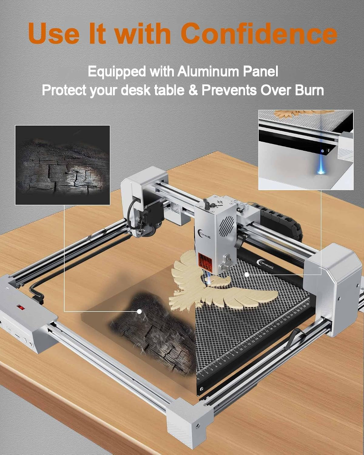 Honeycomb Laser Bed for JL9/X1 L2 RAY5 S1 Laser Engraver and Cutter, 310 × 310Mm (12.2″ × 12.2″) Working Area, Honeycomb Cutting Tray with High-Strength Metal Panel