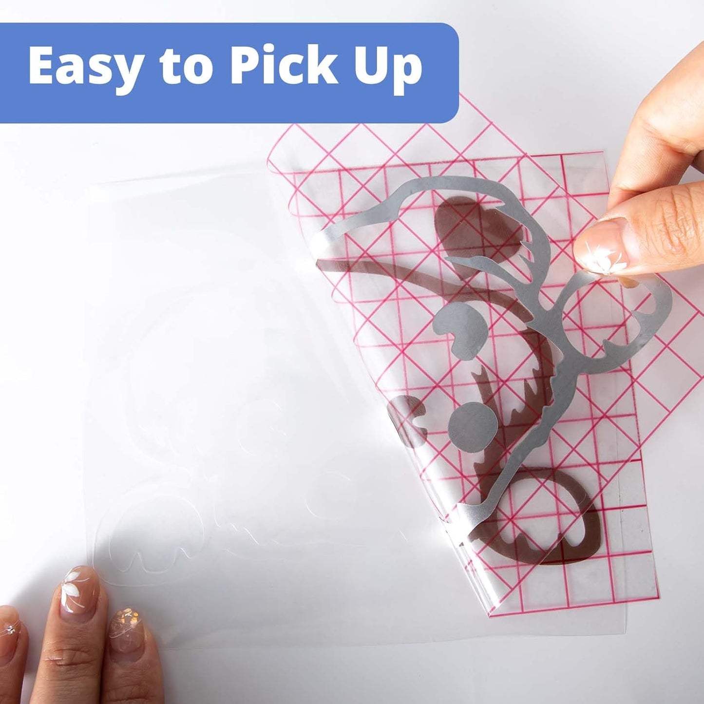 Transfer Tape for Vinyl - 12" X 20 FT Red Alignment Grid Clear Transfer Paper for Vinyl for Self Adhesive Vinyl - High Tack Transfer Tape for Signs Stickers Decals Walls Doors